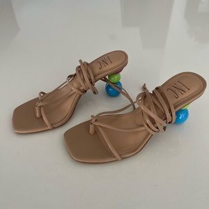INC heels sandals DK Almond color. sz 6.5